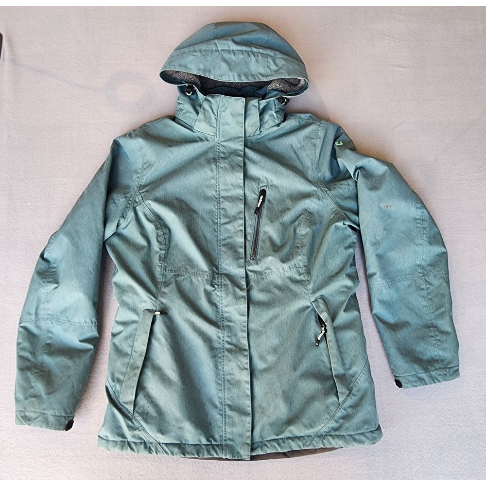 Killtec Women's Waterproof Windproof Hooded Jacket Fleece Lined Hiking Coat US 8